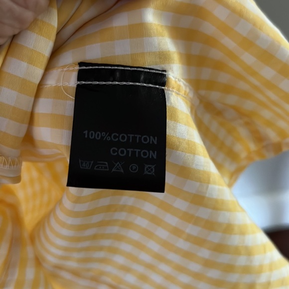 S/s super cute yellow and white small checker top. Size small petite. Like new. - Picture 5 of 6